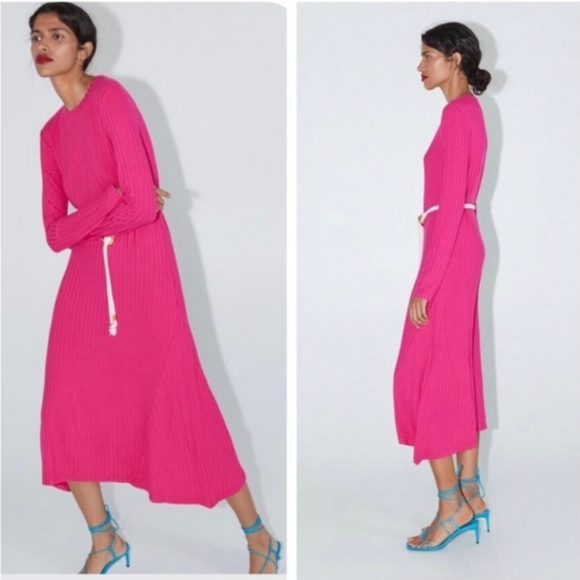 Zara Hot pink long dress - Picture 5 of 10